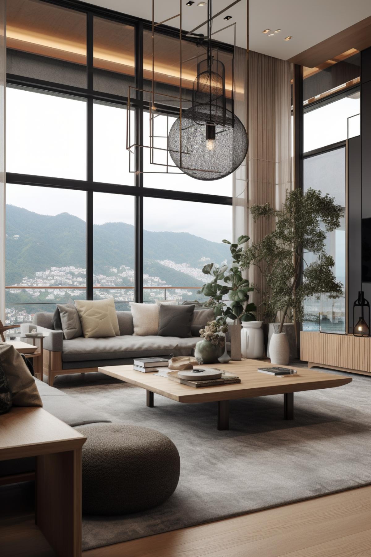 West Japandi Fusion Living Room Design style - a fusion of West Coast Contemporary and Japandi