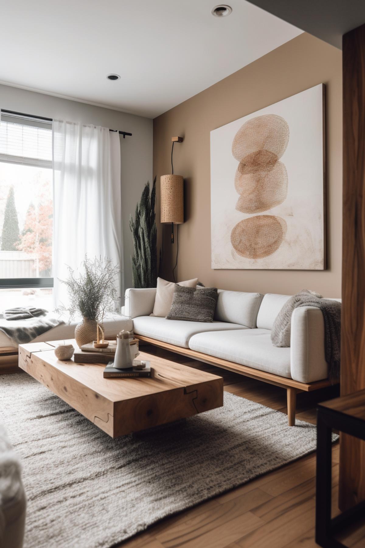 West Japandi Fusion Living Room Design style - a fusion of West Coast Contemporary and Japandi