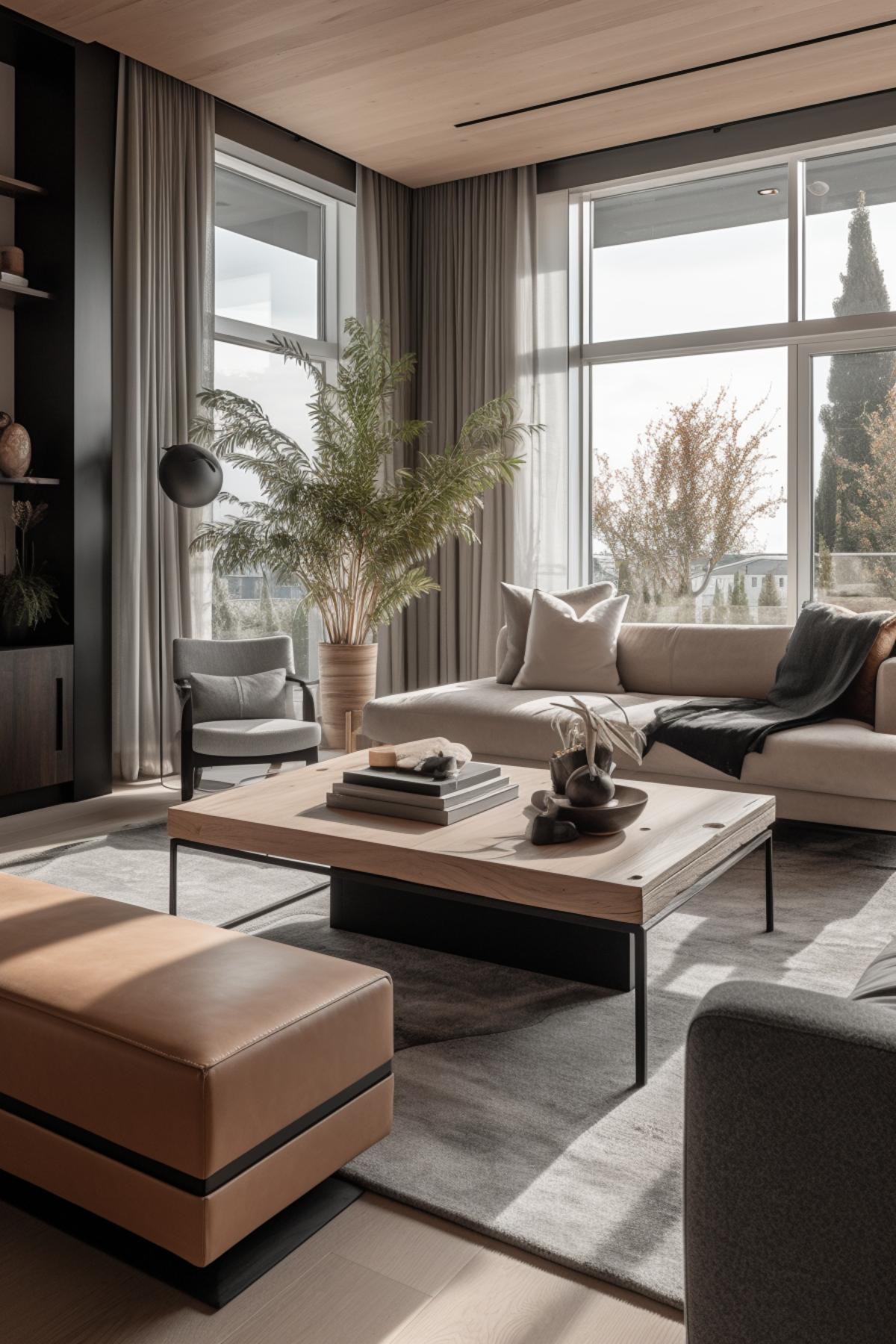 West Japandi Fusion Living Room Design style - a fusion of West Coast Contemporary and Japandi