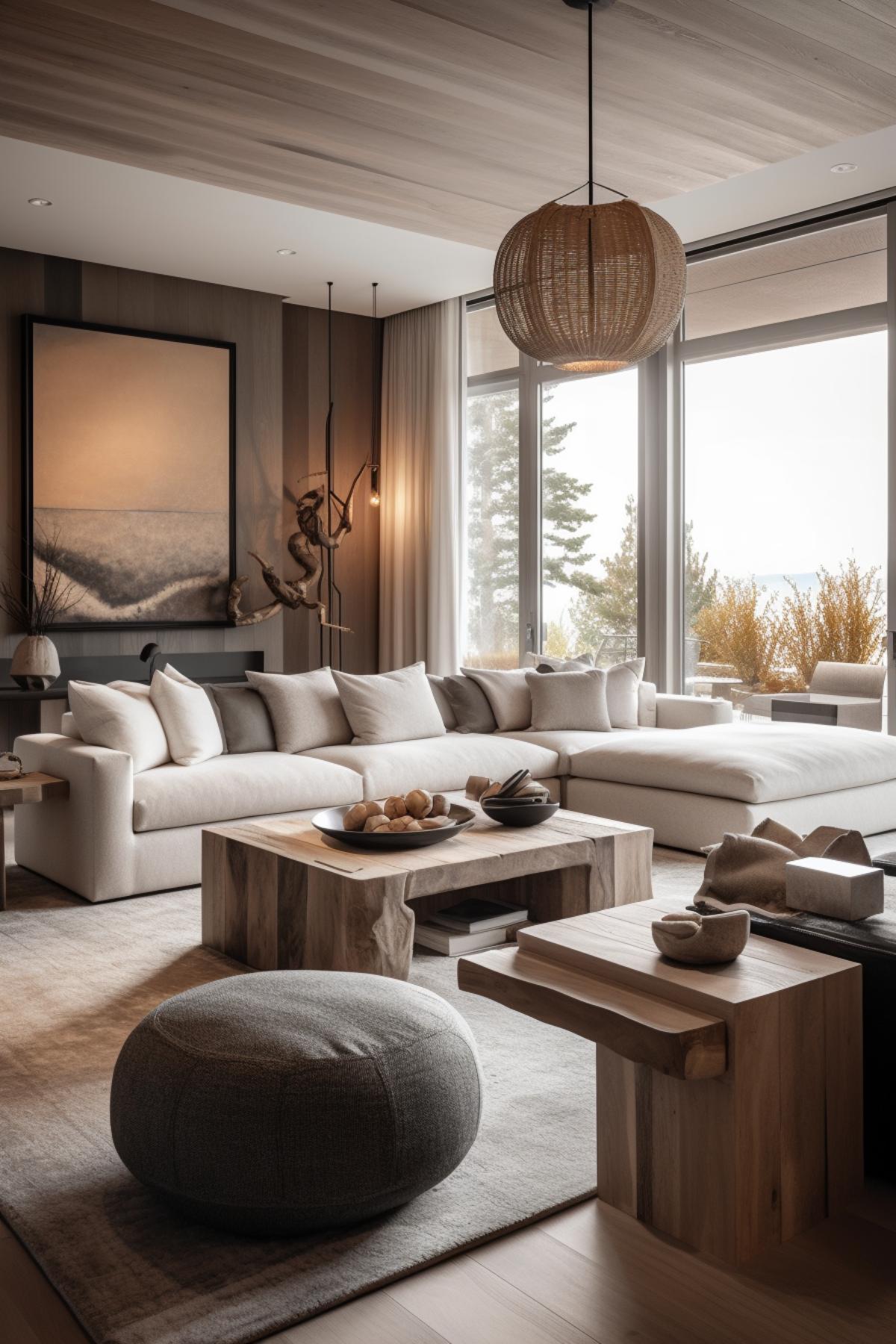 West Japandi Fusion Living Room Design style - a fusion of West Coast Contemporary and Japandi