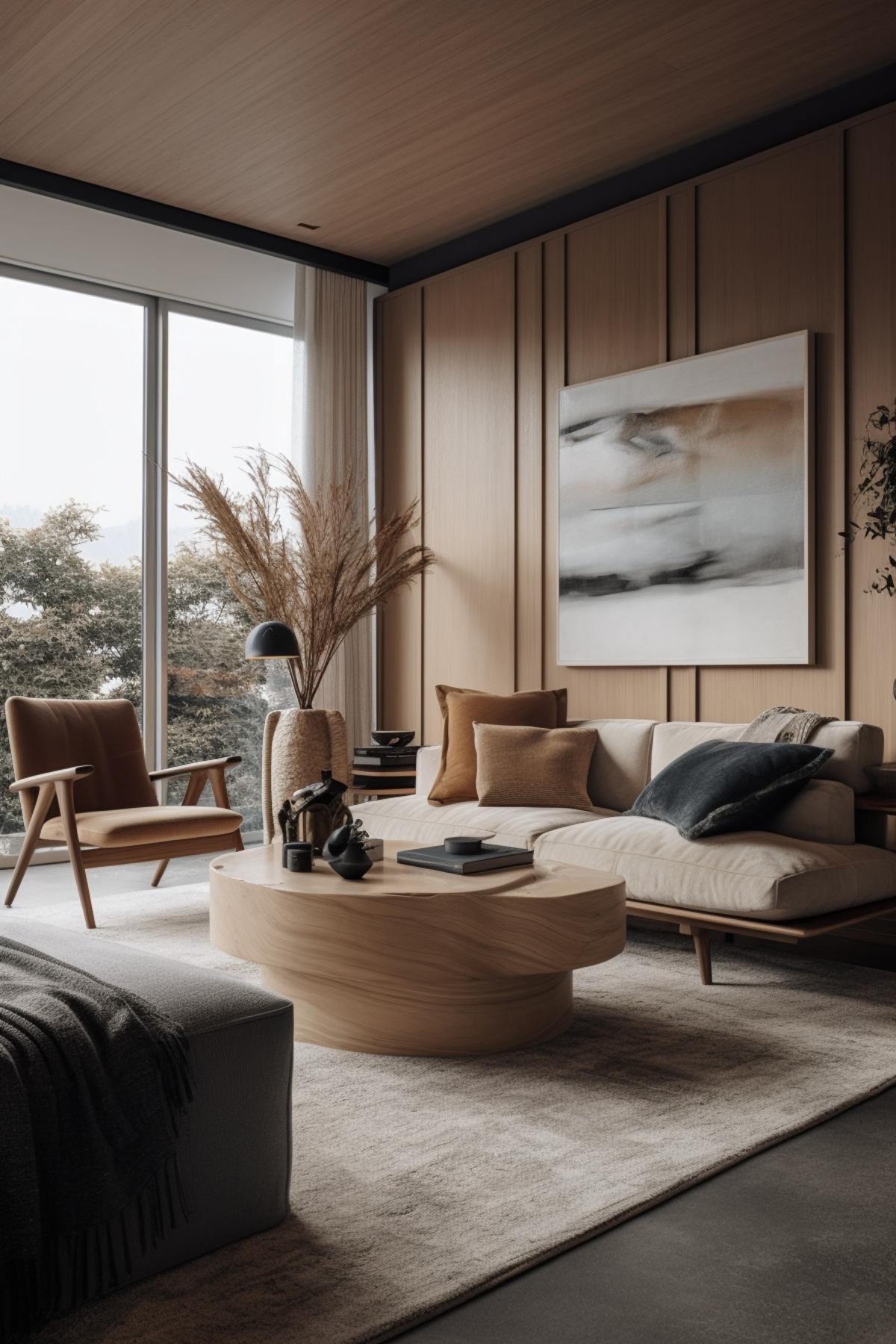 West Japandi Fusion Living Room Design style - a fusion of West Coast Contemporary and Japandi
