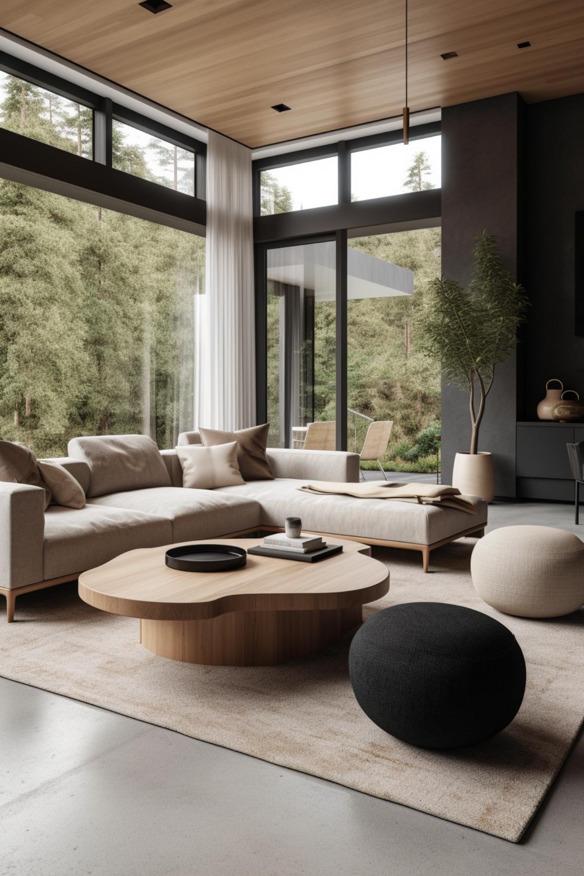 West Japandi Fusion Living Room Design style - a fusion of West Coast Contemporary and Japandi