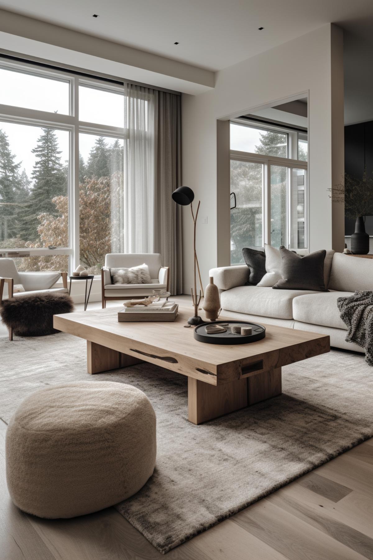 West Japandi Fusion Living Room Design style - a fusion of West Coast Contemporary and Japandi