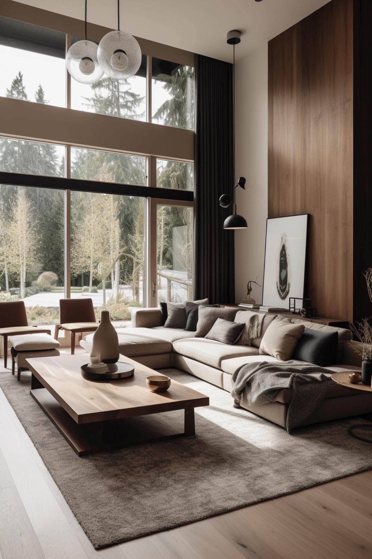 West Japandi Fusion Living Room Design style - a fusion of West Coast Contemporary and Japandi