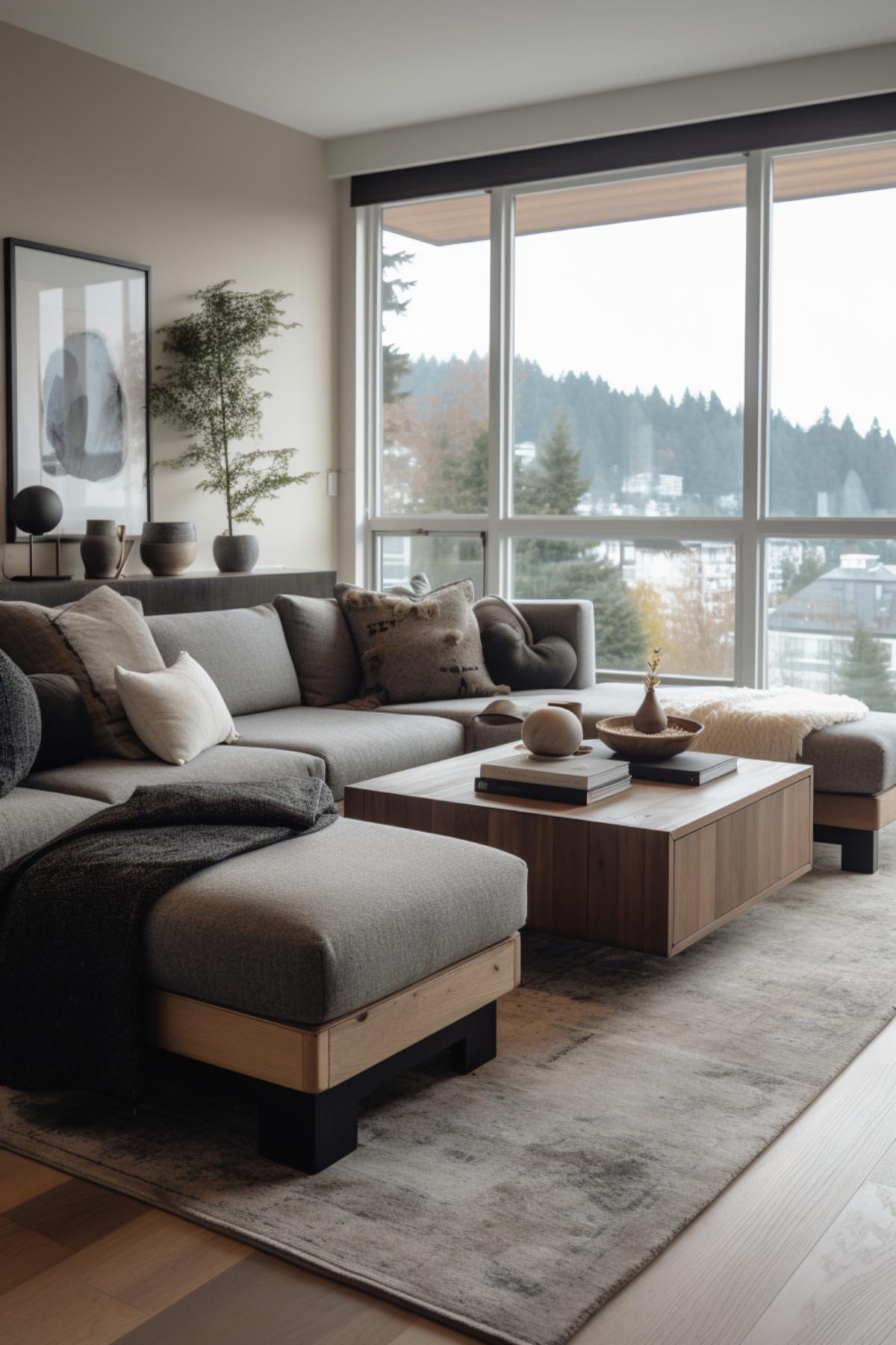 West Japandi Fusion Living Room Design style - a fusion of West Coast Contemporary and Japandi