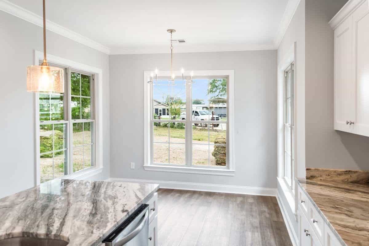 Dining area with great views of the backyard.