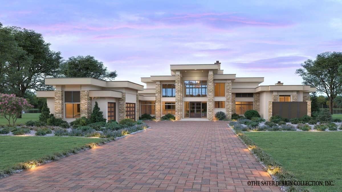 Modern Two-Story 4-Bedroom Coastal Home for a Wide Lot with Loft and Balcony