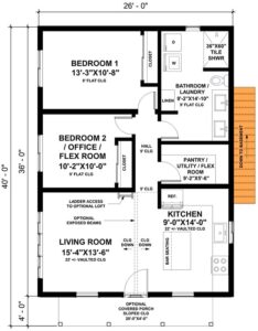 Step Inside This 936 Sq. Ft. 2 Bedroom Farmhouse with Loft and Covered ...