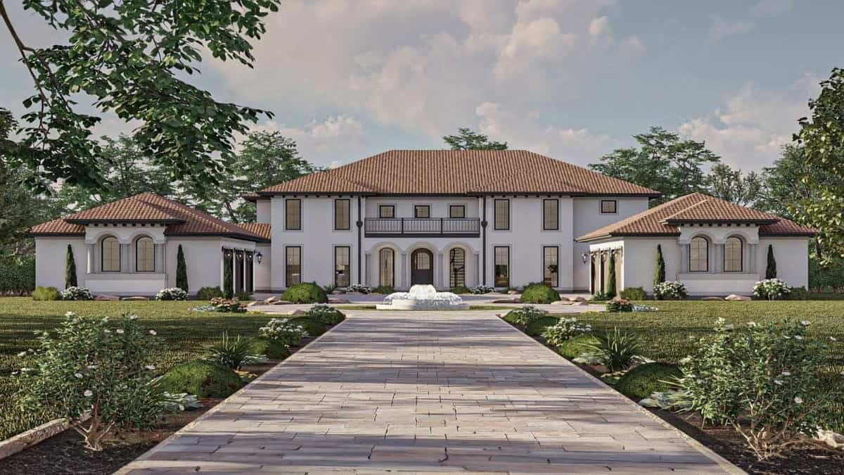 Luxury 5-Bedroom Two-Story Euro-Style Home with Balconies and Two 3-Car Garages
