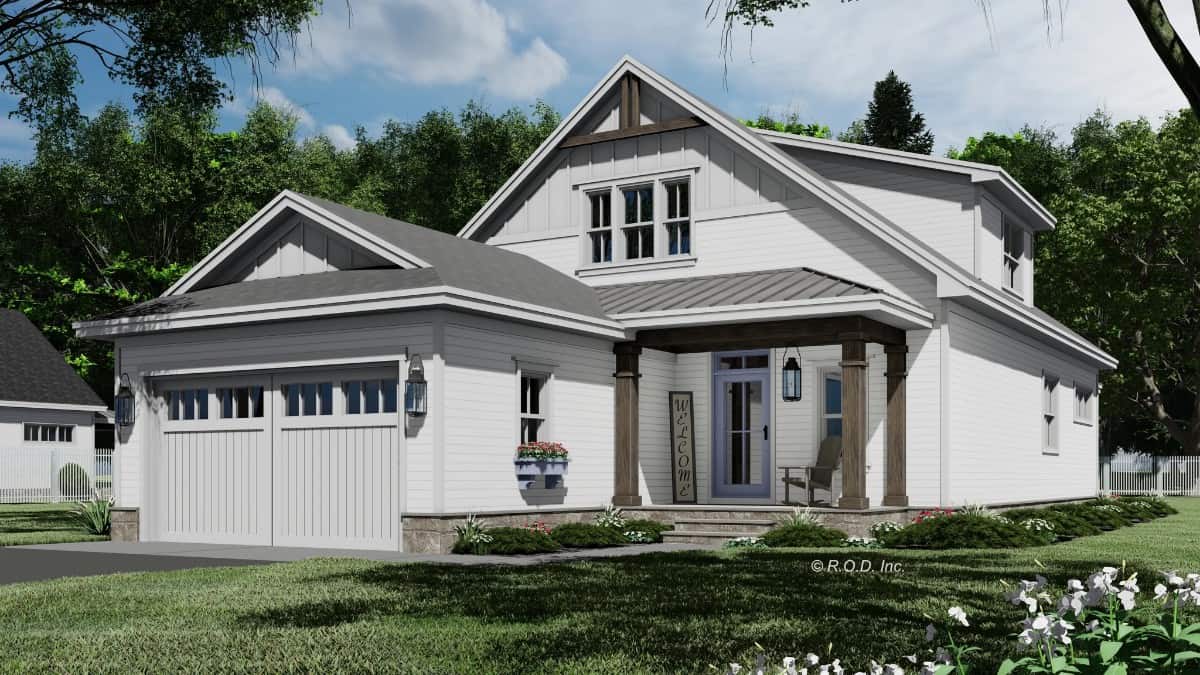 Two-Story 3-Bedroom The Hayward Farmhouse for a Narrow Lot with Loft