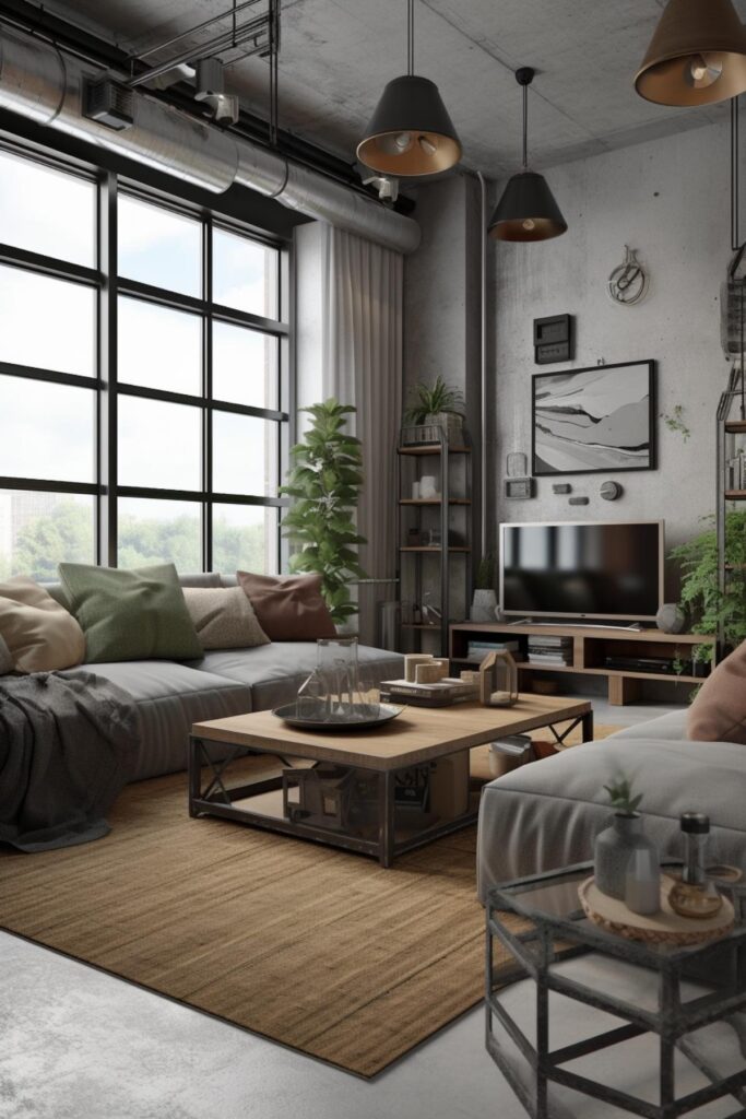32 Cool Scandinavian and Industrial Fusion Living Room Designs (Concept ...