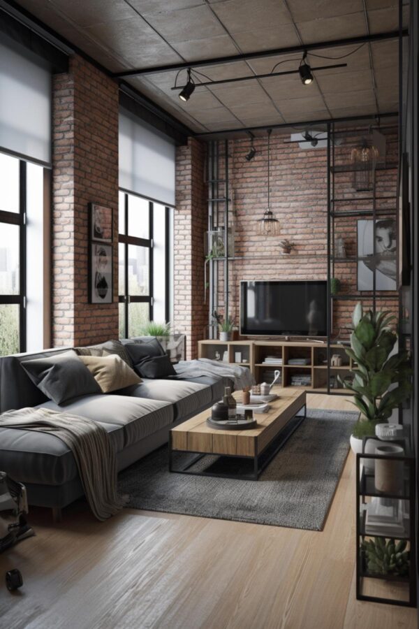 32 Cool Scandinavian and Industrial Fusion Living Room Designs (Concept ...