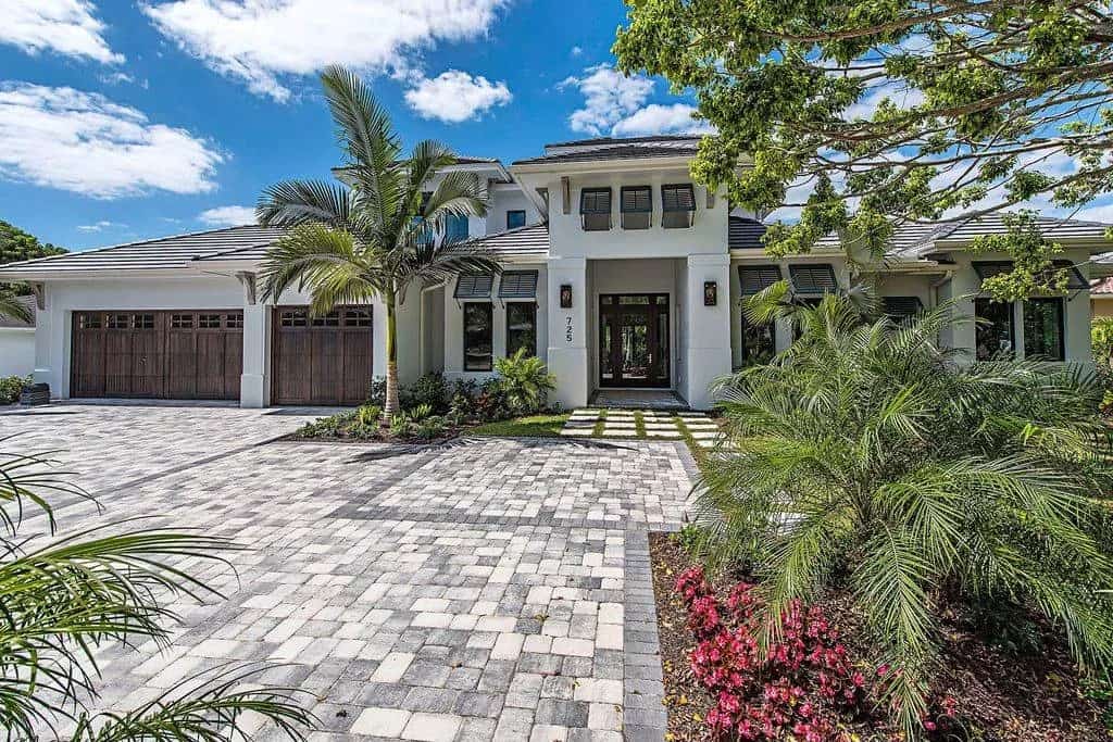 Three Palms 4-Bedroom Mediterranean Style Two-Story Home with 3-Car Garage and Covered Balcony