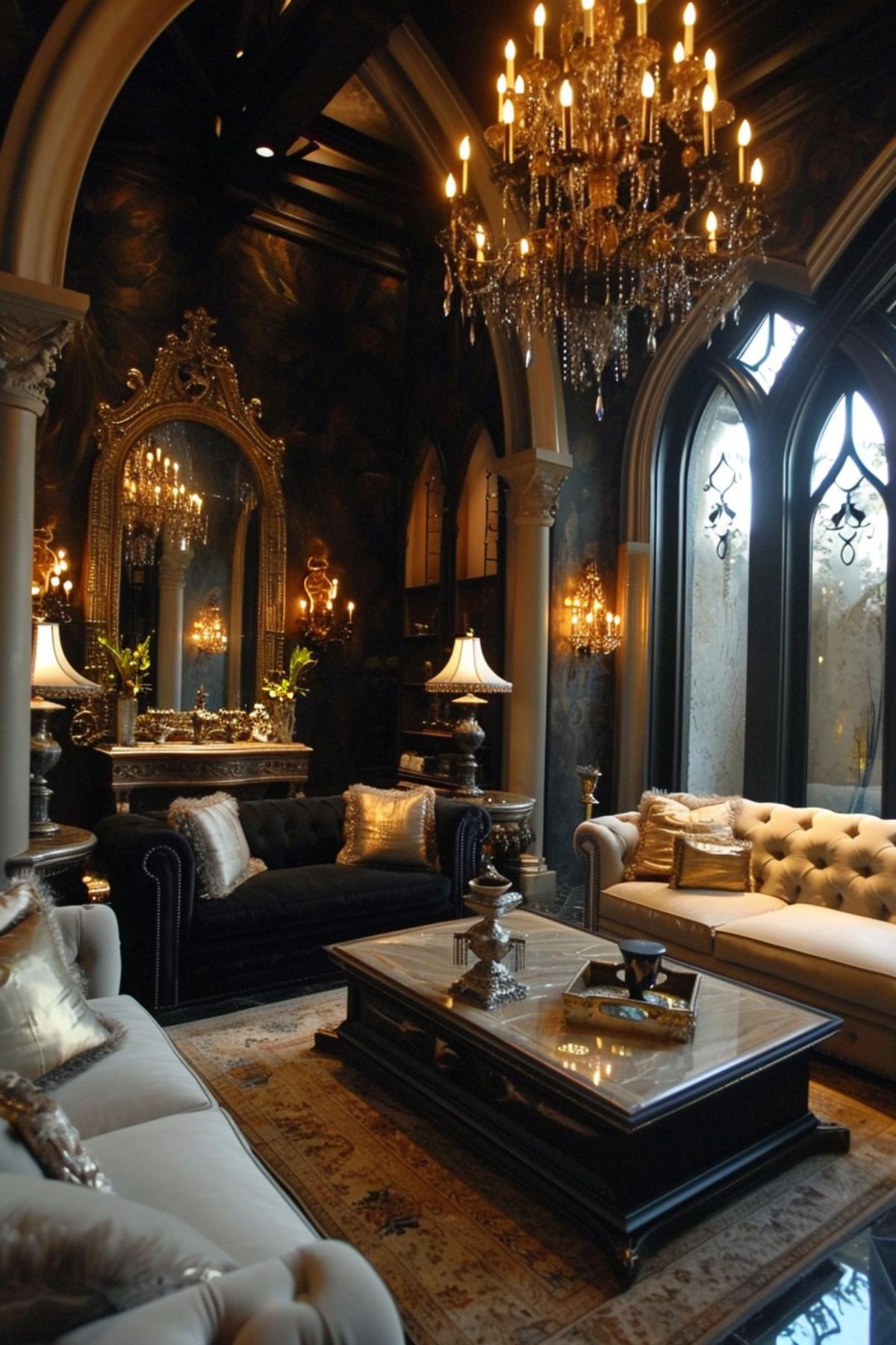 Gothic style living room design