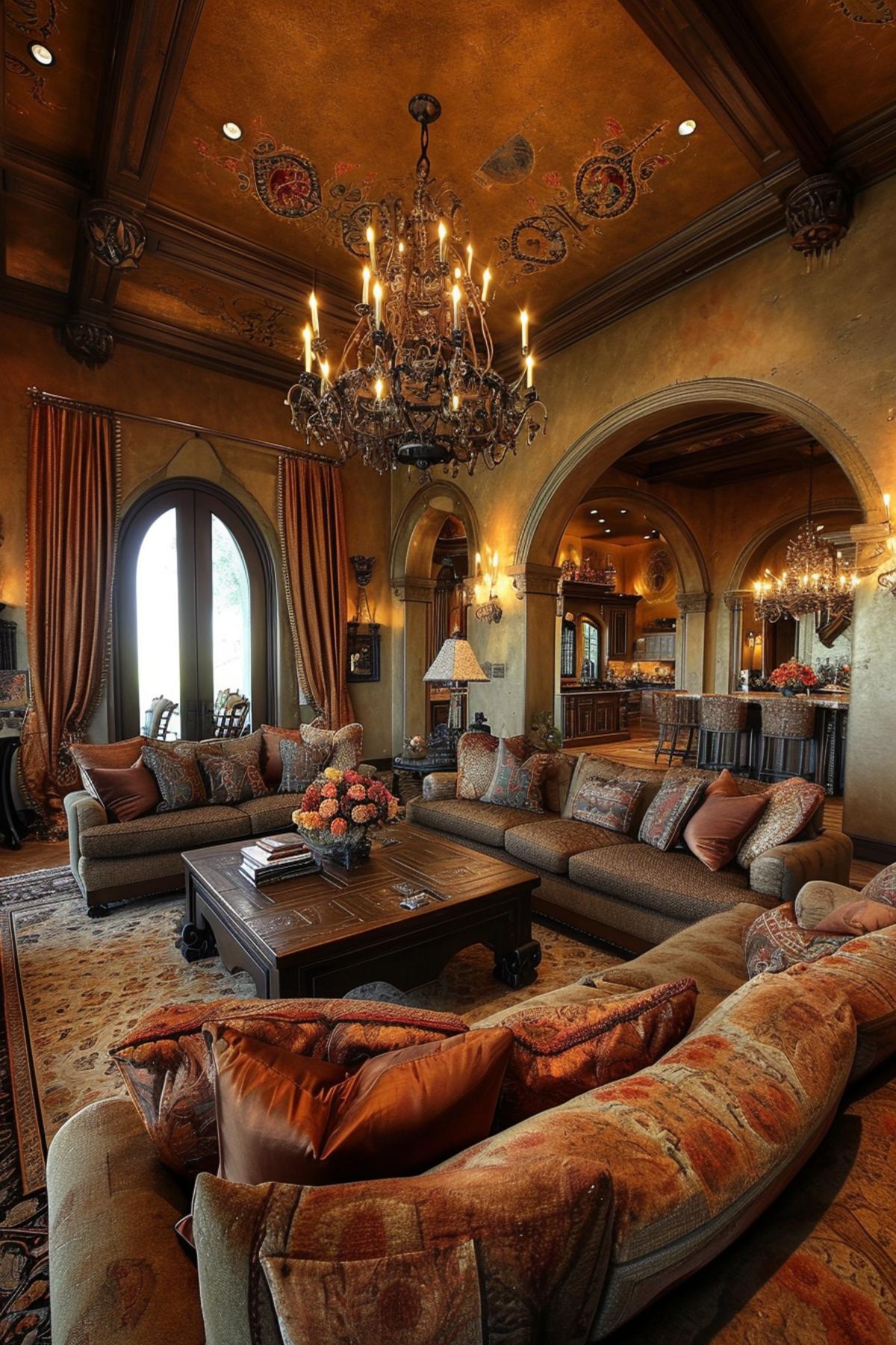 Gothic style living room design