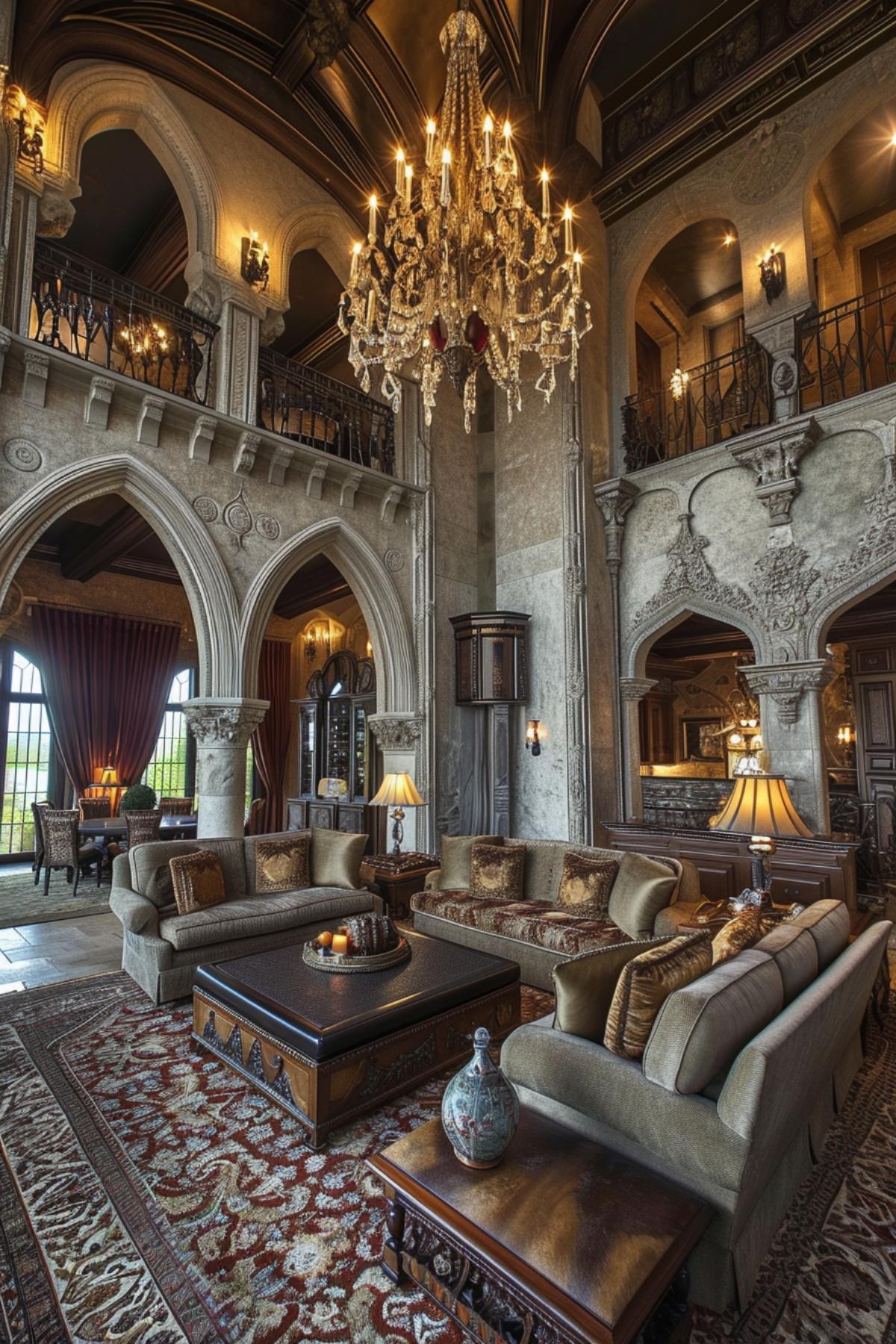 Gothic style living room design