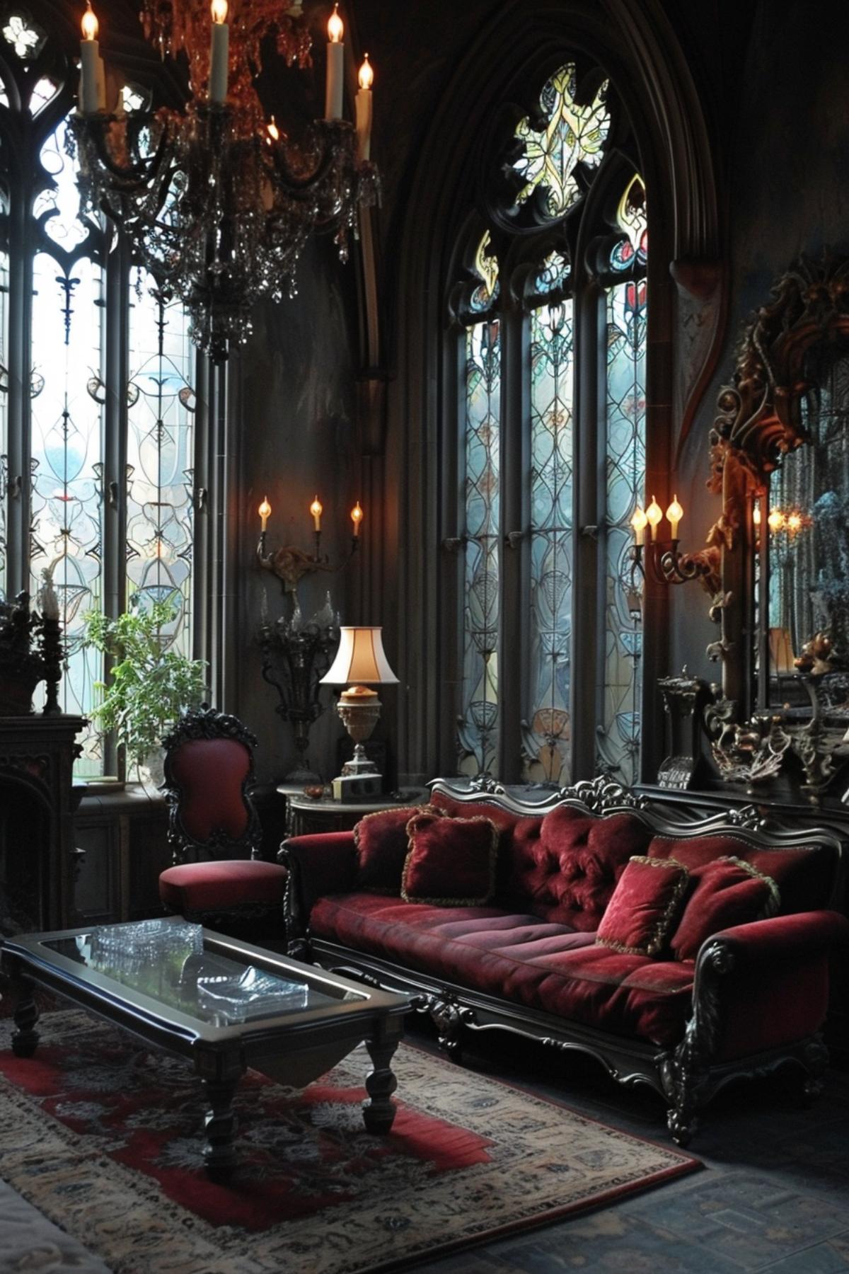 Gothic style living room design