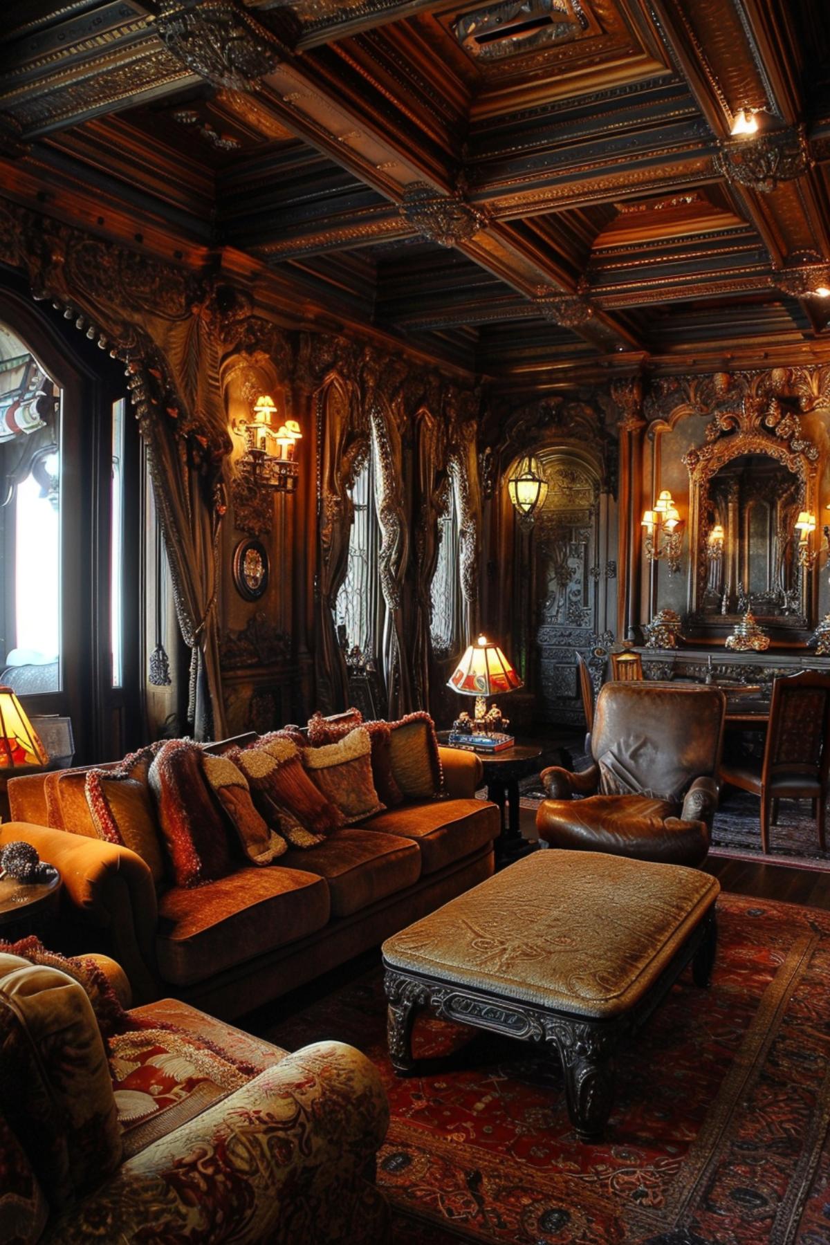 Gothic style living room design