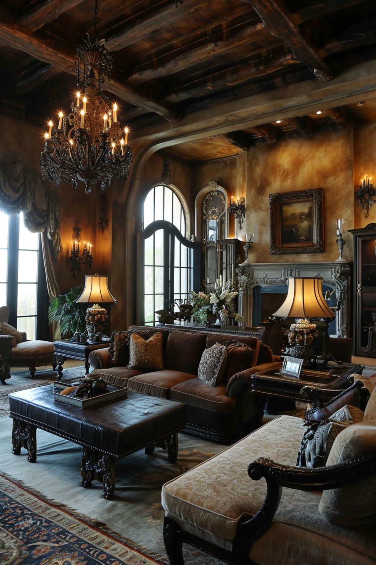 Gothic style living room design