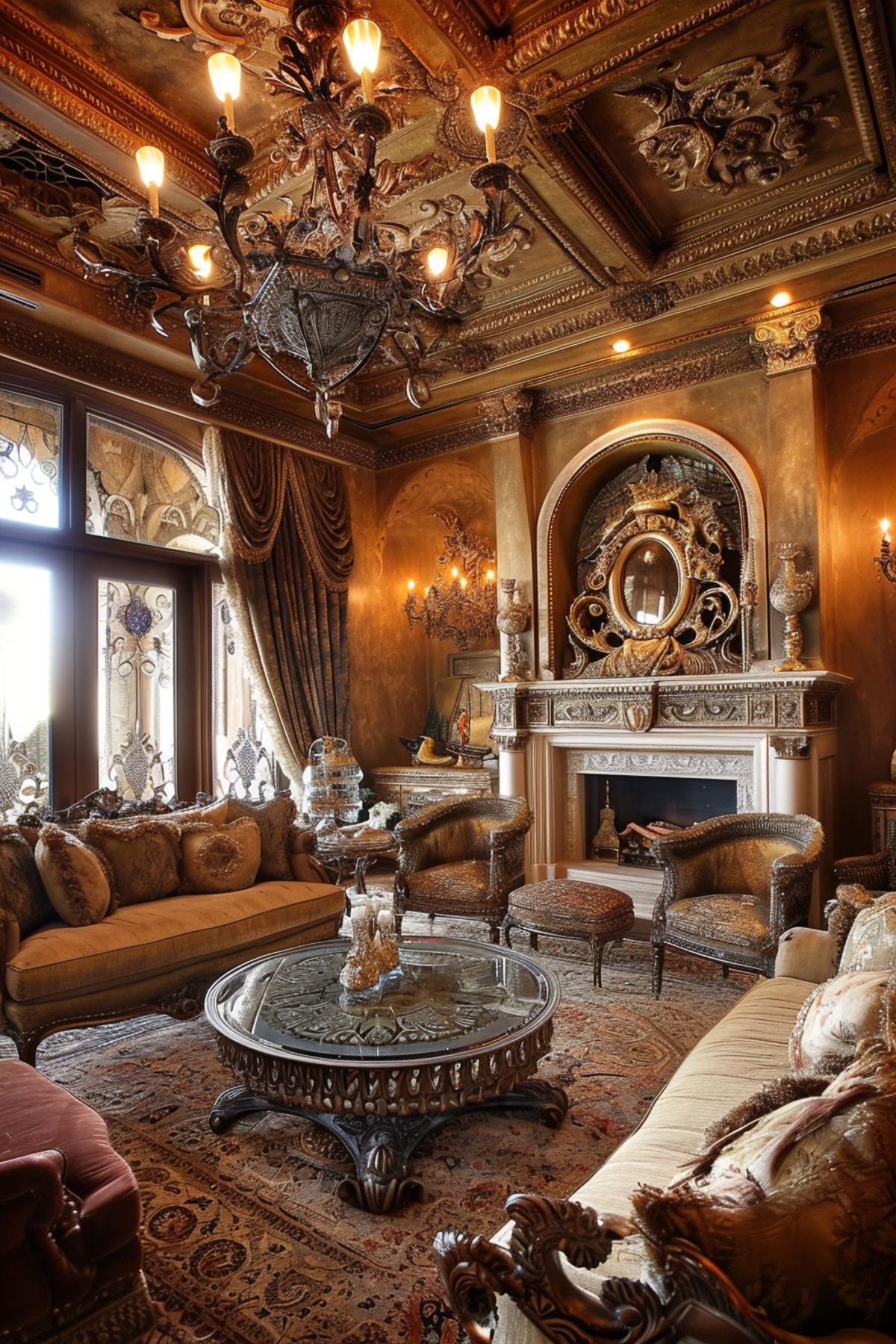 Gothic style living room design