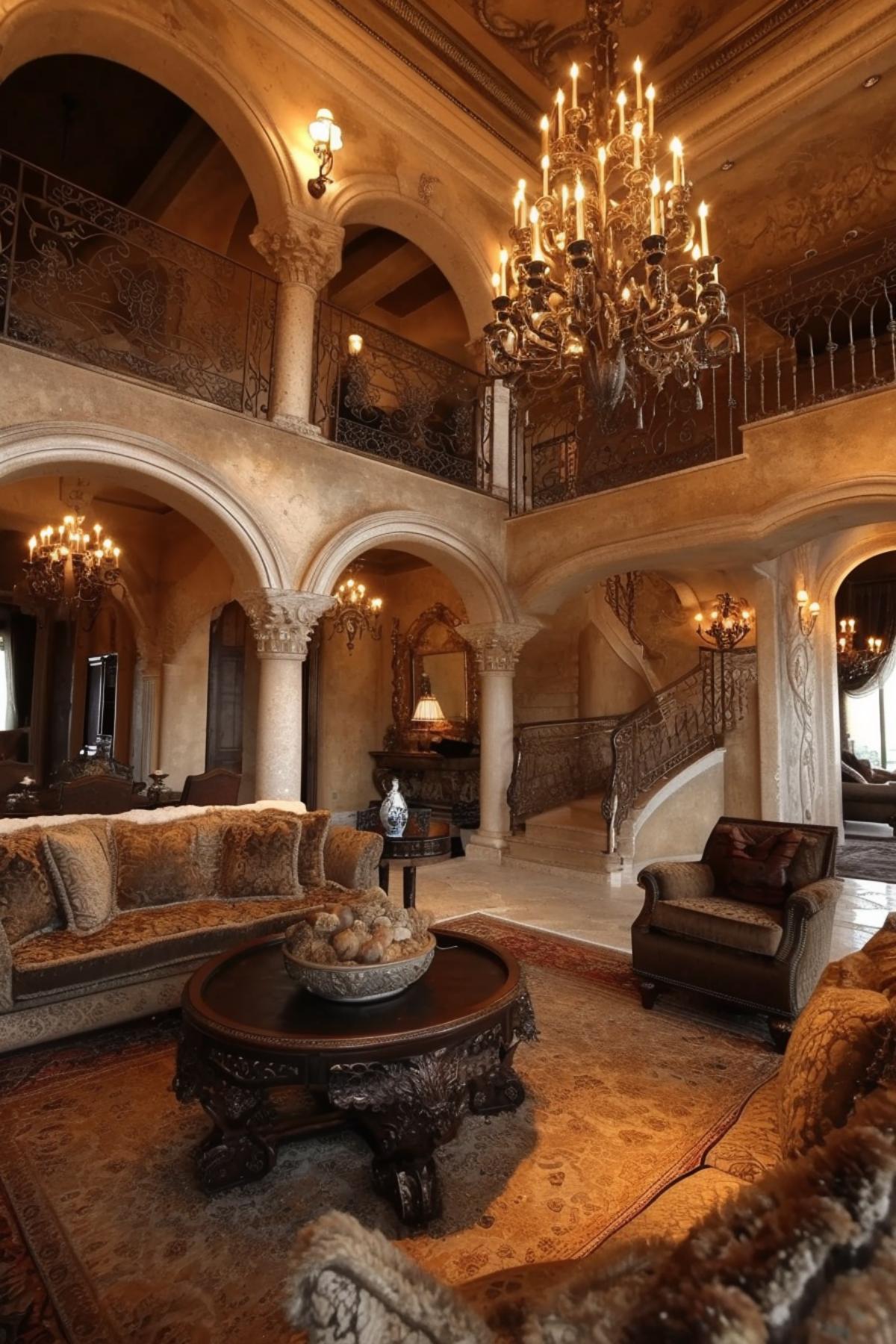 Gothic style living room design