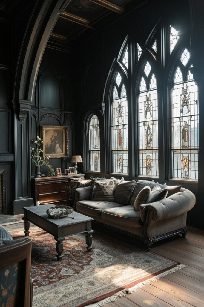 35 Luxurious Living Rooms Showcasing a Fusion of Gothic Splendor and ...