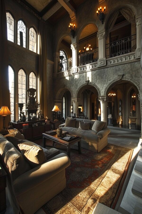 35 Luxurious Living Rooms Showcasing a Fusion of Gothic Splendor and ...