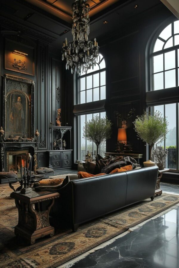 35 Luxurious Living Rooms Showcasing a Fusion of Gothic Splendor and Contemporary Design Touches