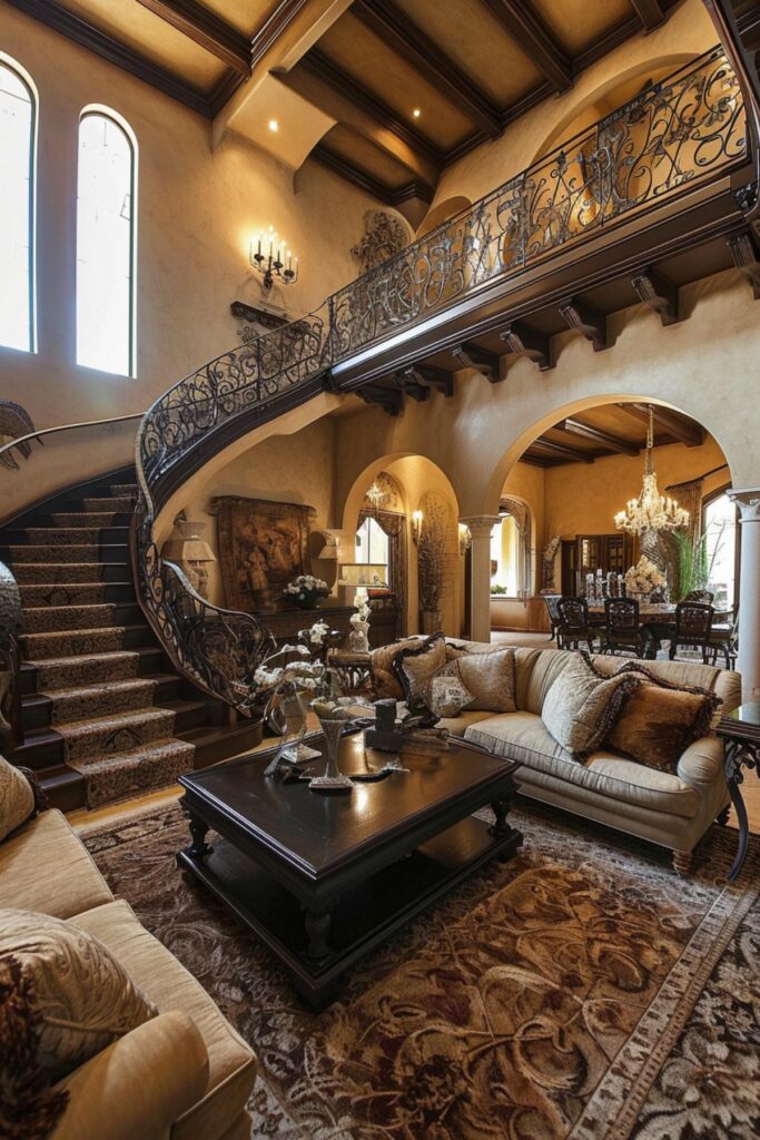 Stairway to Elegance: Exploring 40 Grand Living Rooms with Majestic ...