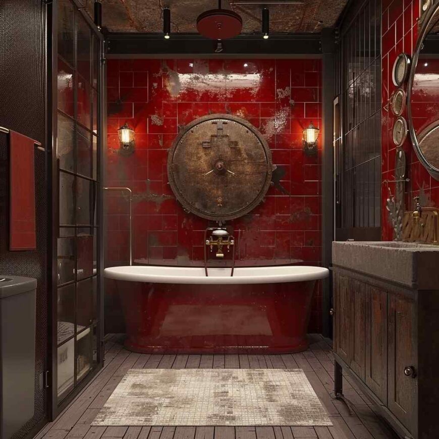 Picture of 44 Steampunk Bathrooms with an Industrial Twist (Concept Interiors)