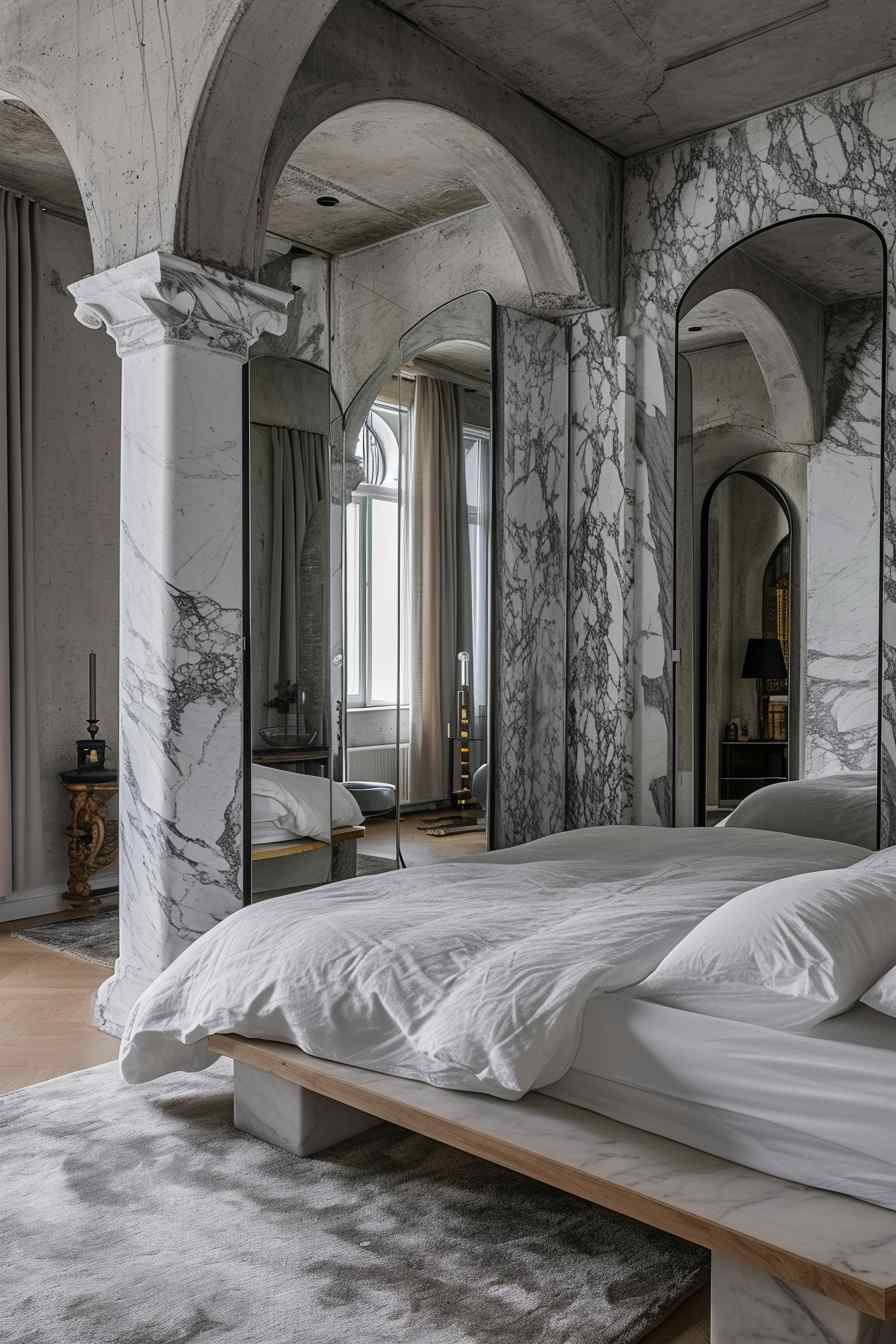 Beautiful bedrooms combining gothic and modern design ideas.