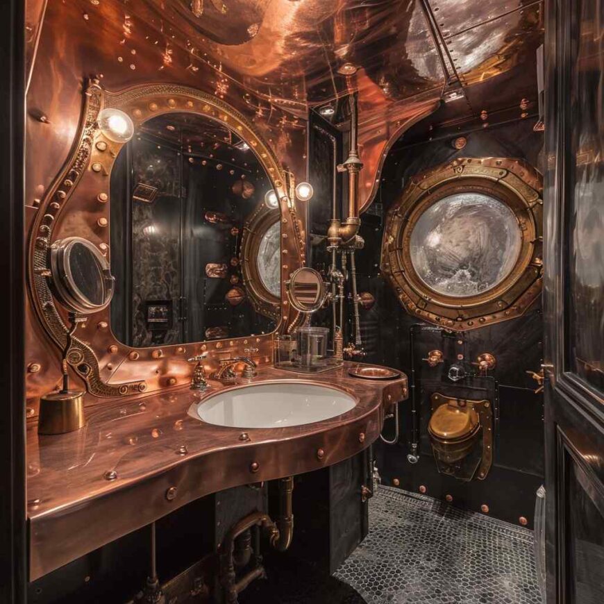 Image showcasing 44 Steampunk Bathrooms with an Industrial Twist (Concept Interiors)