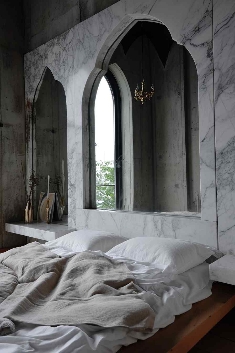 Beautiful bedrooms combining gothic and modern design ideas.