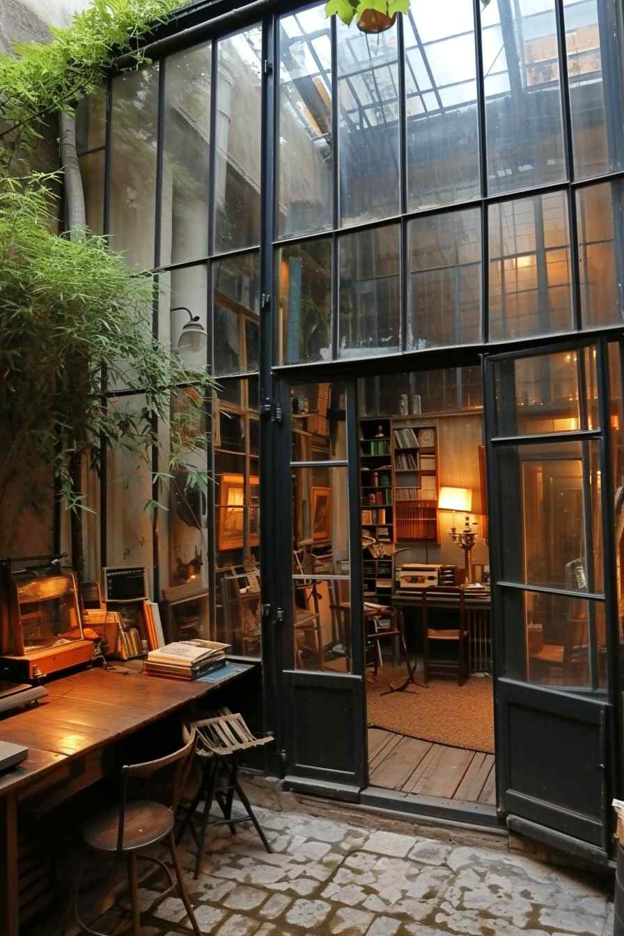 Backyard studios built with a mashup of baroque and industrial ideas.