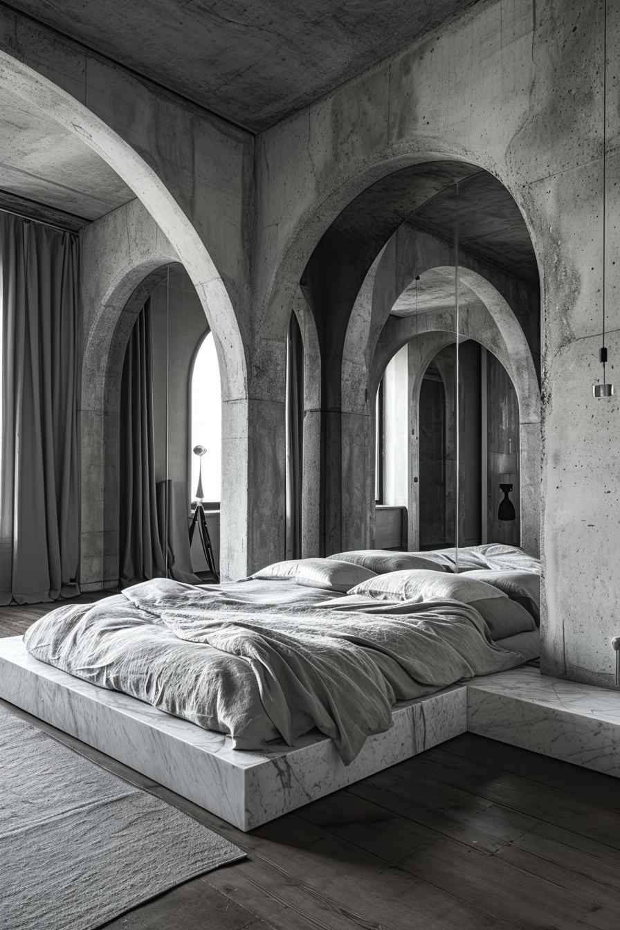 Beautiful bedrooms combining gothic and modern design ideas.