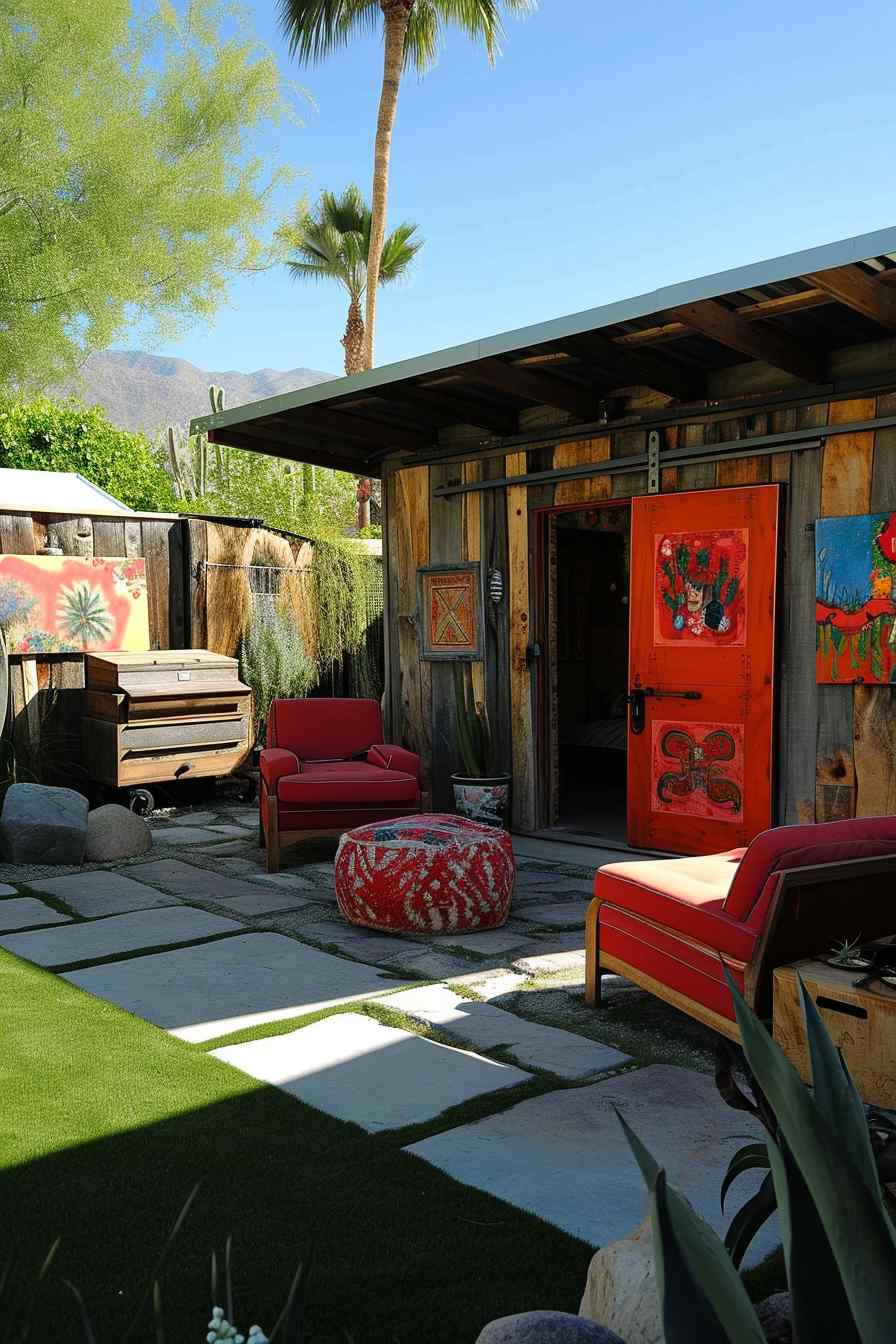 Backyard studios built with a mashup of baroque and industrial ideas.