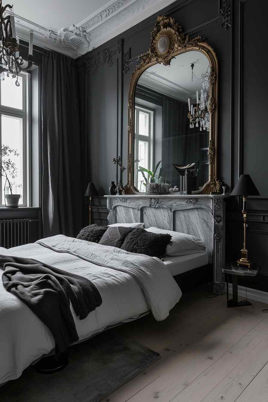 Beautiful bedrooms combining gothic and modern design ideas.