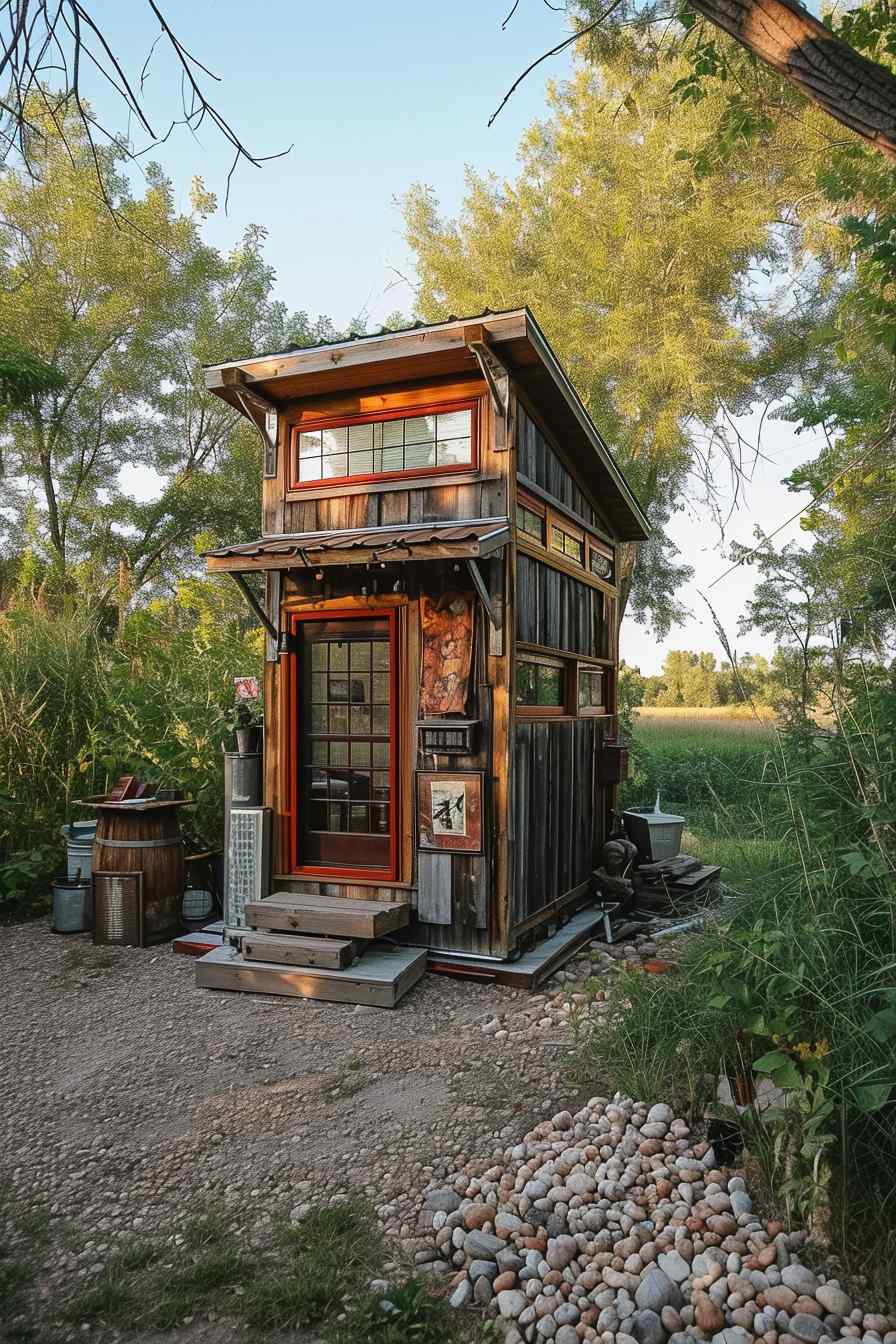 Backyard studios built with a mashup of baroque and industrial ideas.