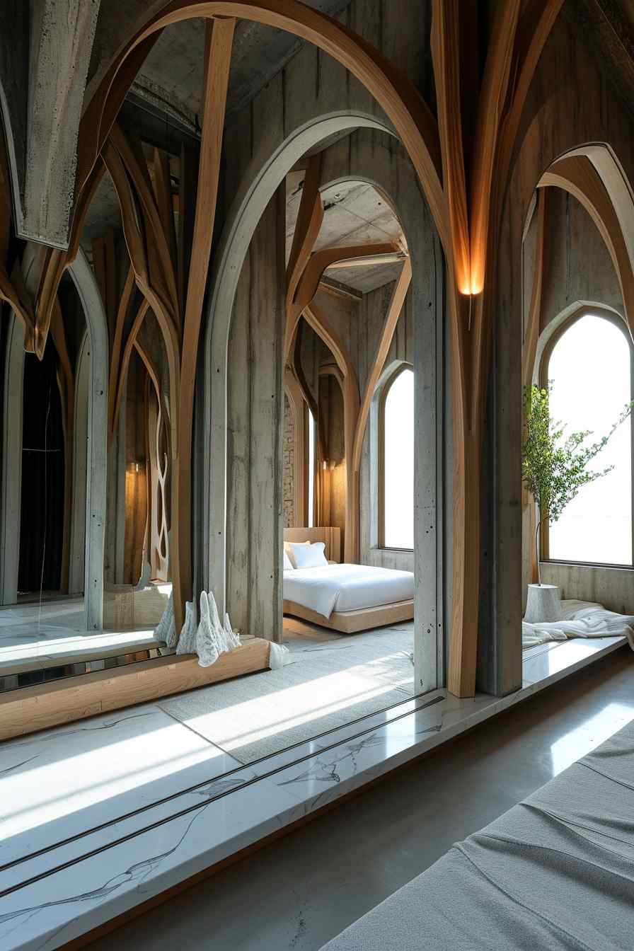 Beautiful bedrooms combining gothic and modern design ideas.