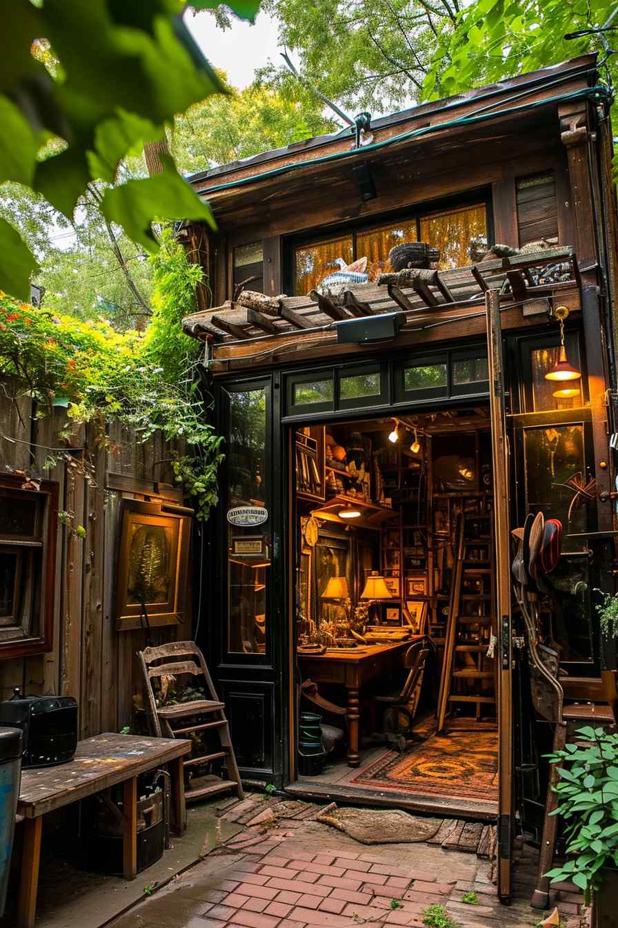 Backyard studios built with a mashup of baroque and industrial ideas.