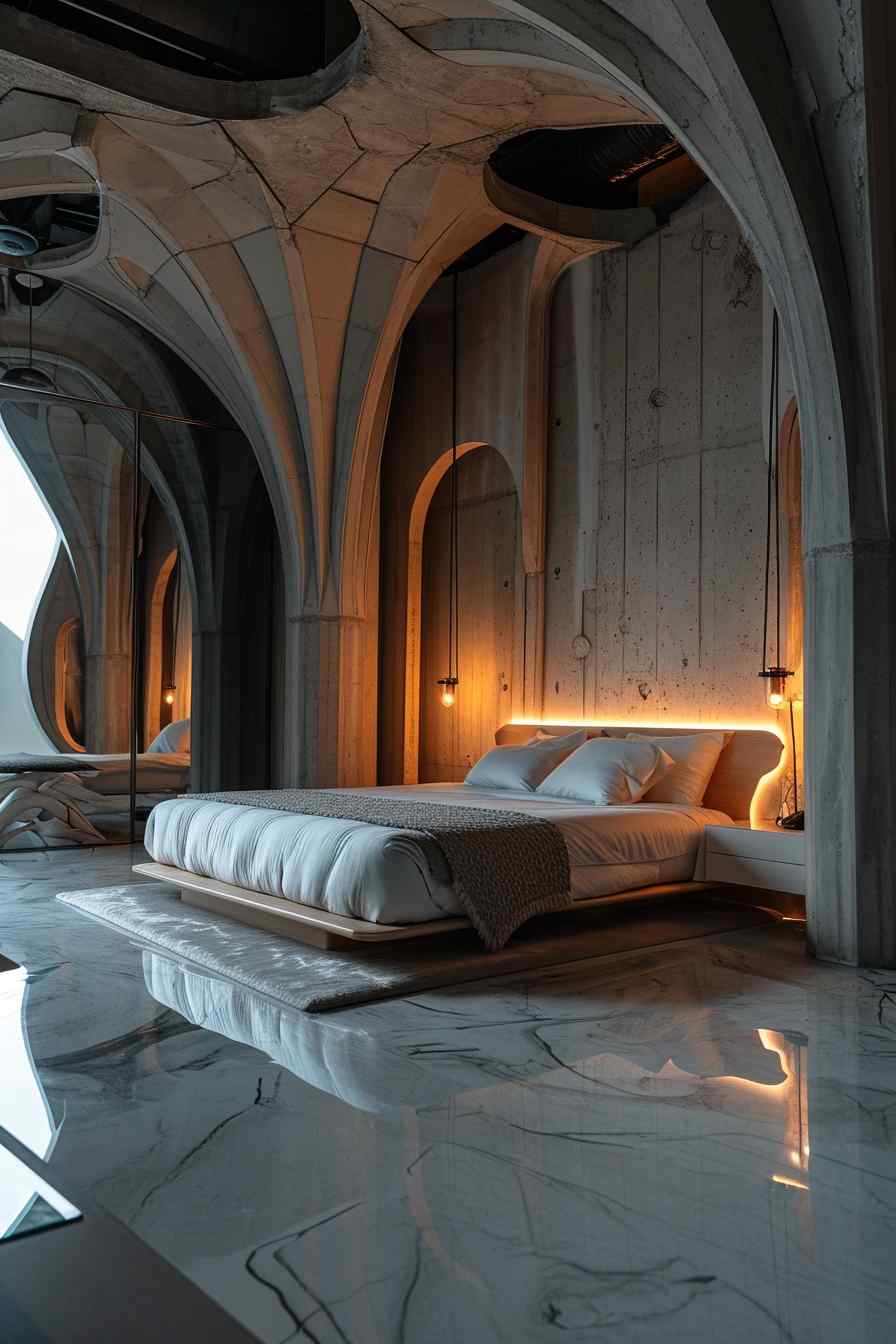 Beautiful bedrooms combining gothic and modern design ideas.