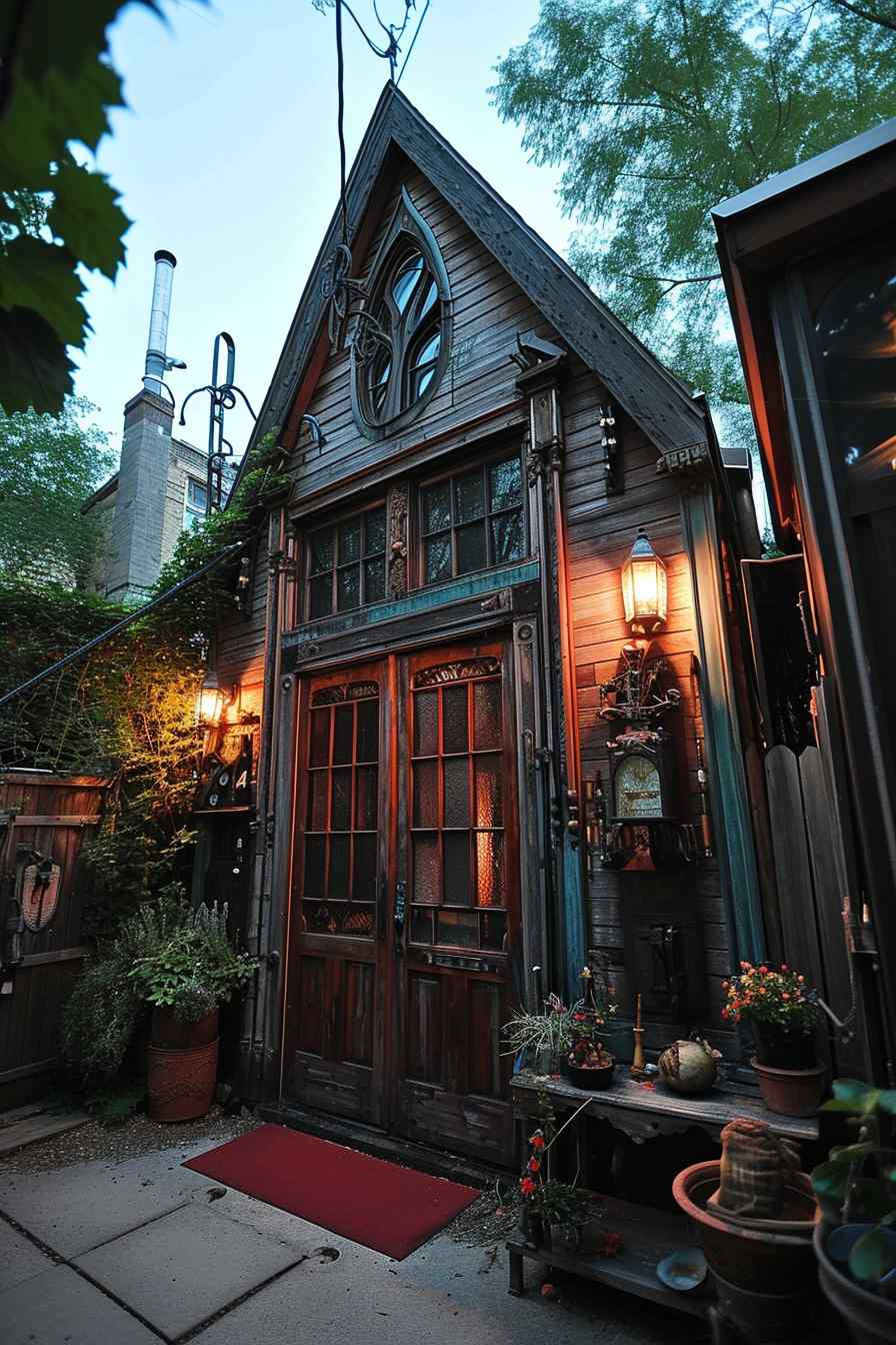 Backyard studios built with a mashup of baroque and industrial ideas.