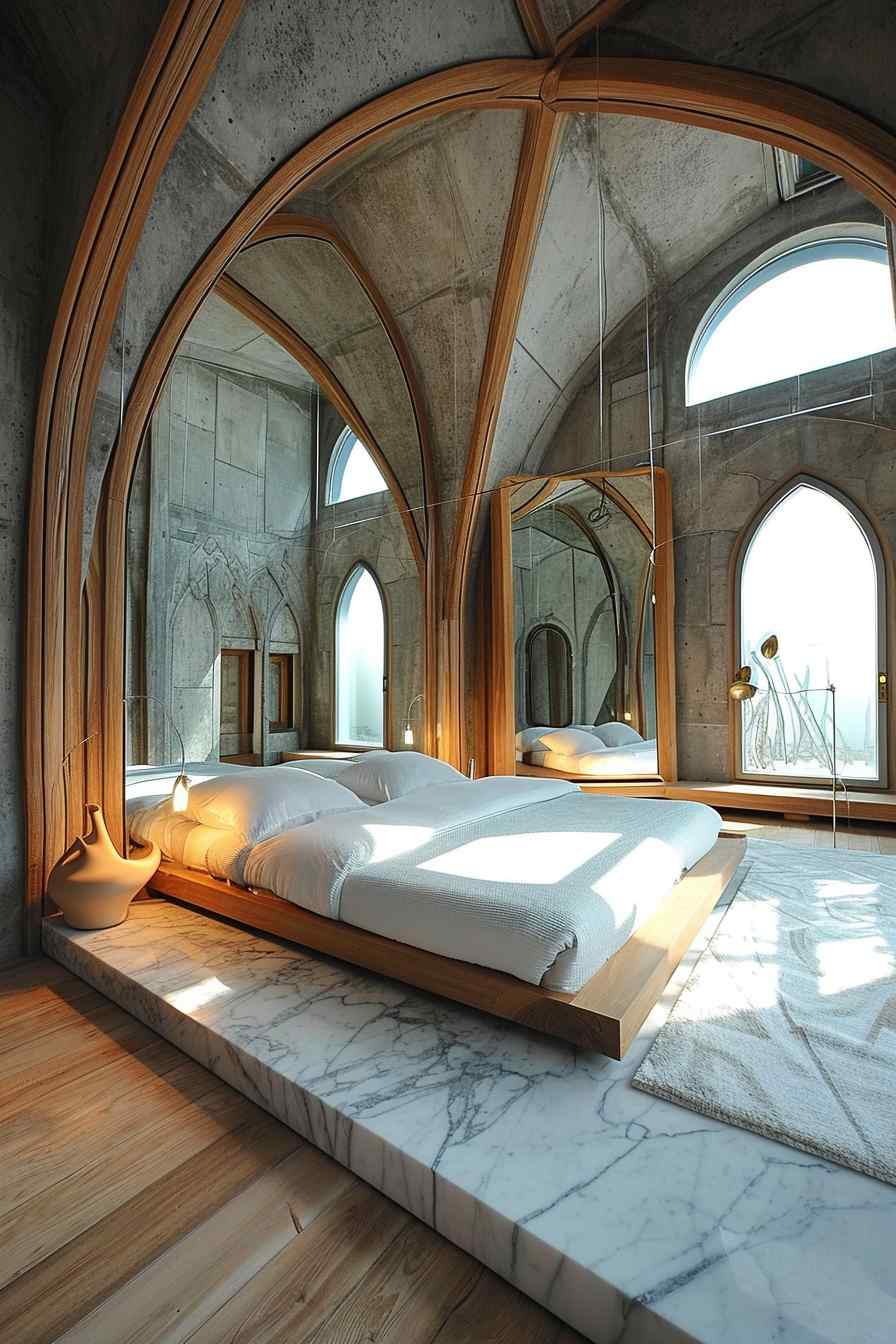 Beautiful bedrooms combining gothic and modern design ideas.