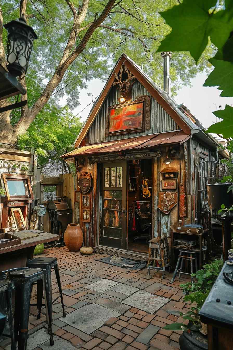 Backyard studios built with a mashup of baroque and industrial ideas.