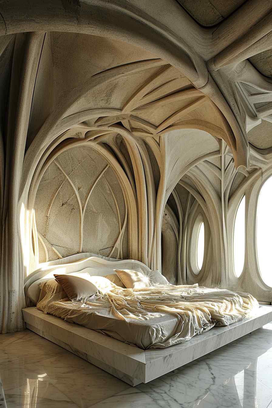 Beautiful bedrooms combining gothic and modern design ideas.