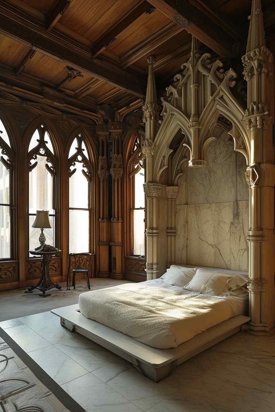 Beautiful bedrooms combining gothic and modern design ideas.