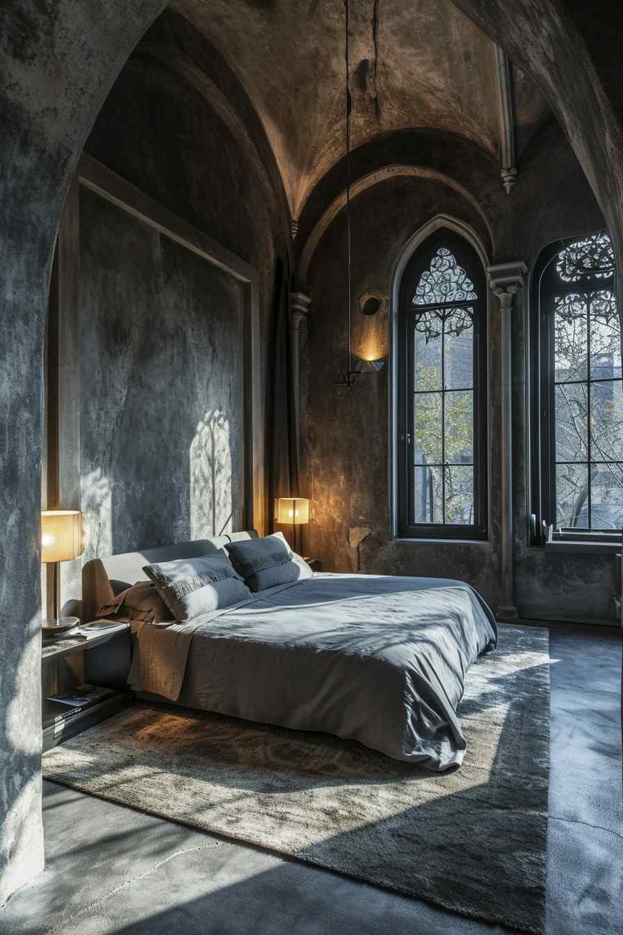 Beautiful bedrooms combining gothic and modern design ideas.