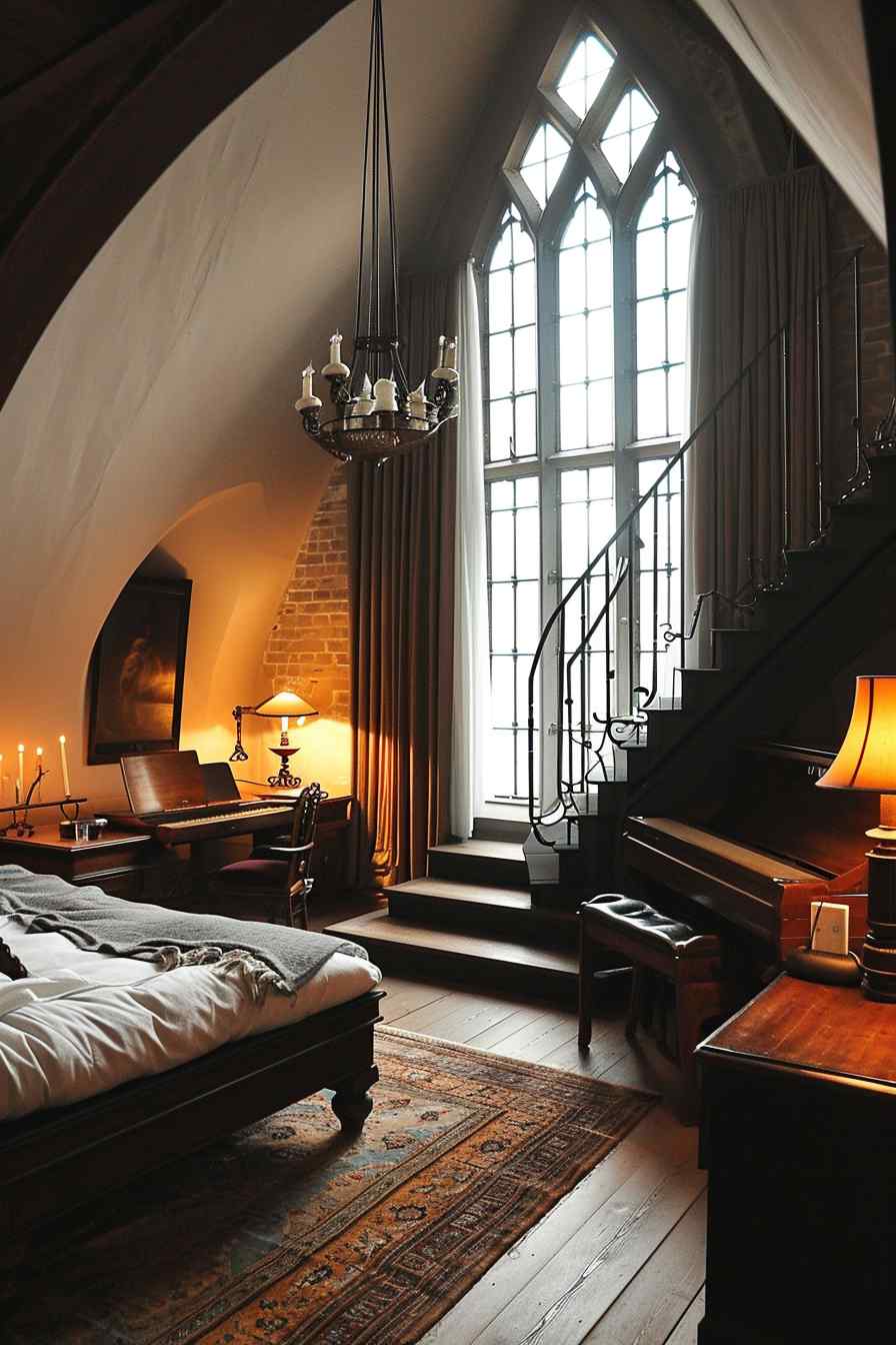 Beautiful bedrooms combining gothic and modern design ideas.
