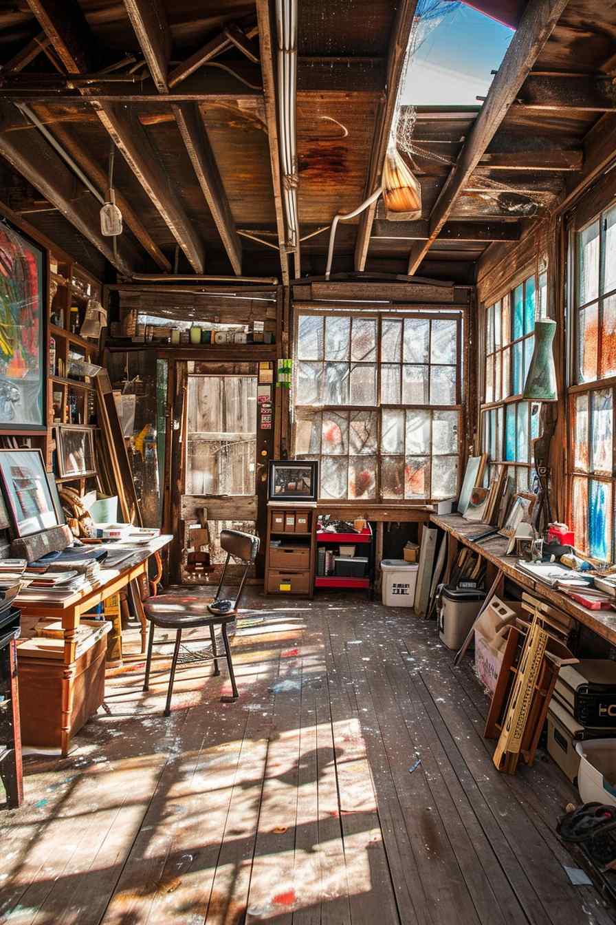 Backyard studios built with a mashup of baroque and industrial ideas.