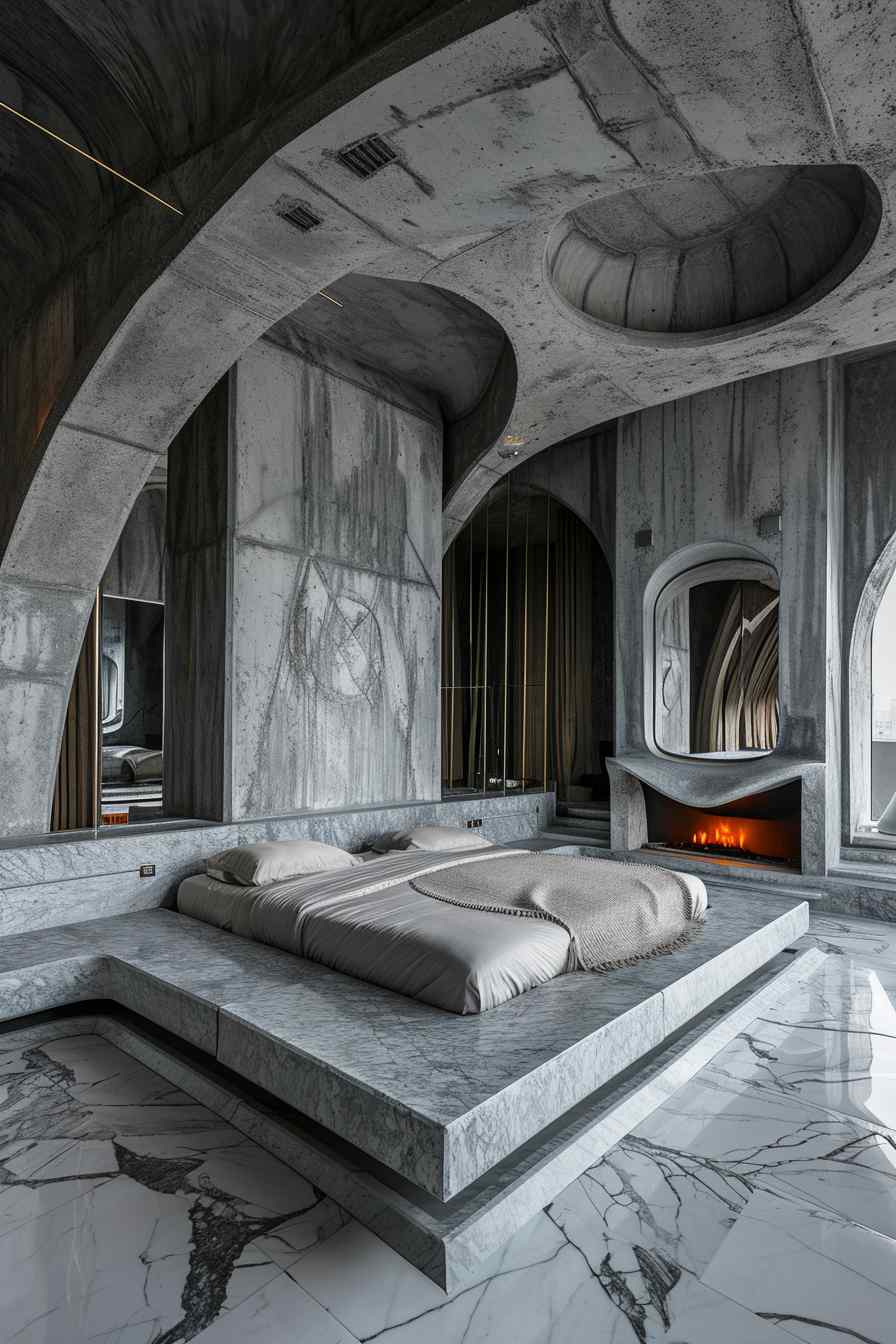 Beautiful bedrooms combining gothic and modern design ideas.
